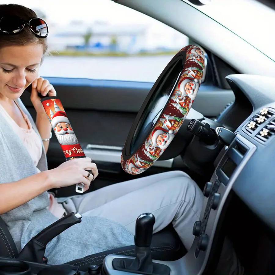 Car Steering Wheel Cover Mixed Color Size 3Pcs