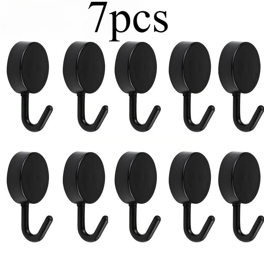 7 Strong Adhesive Hooks Waterproof Nano Glue No Residue Wall color Black-7pcs