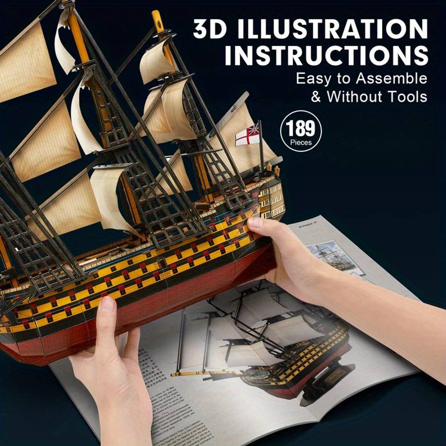 3D Jigsaw Puzzle Model Ship Items Hms Victory