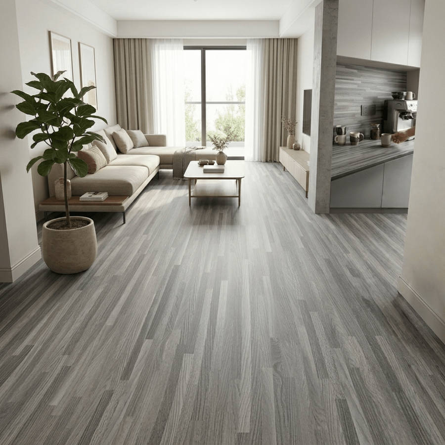 Self Adhesive Floor Stickers Parquet Light Gray 40*700