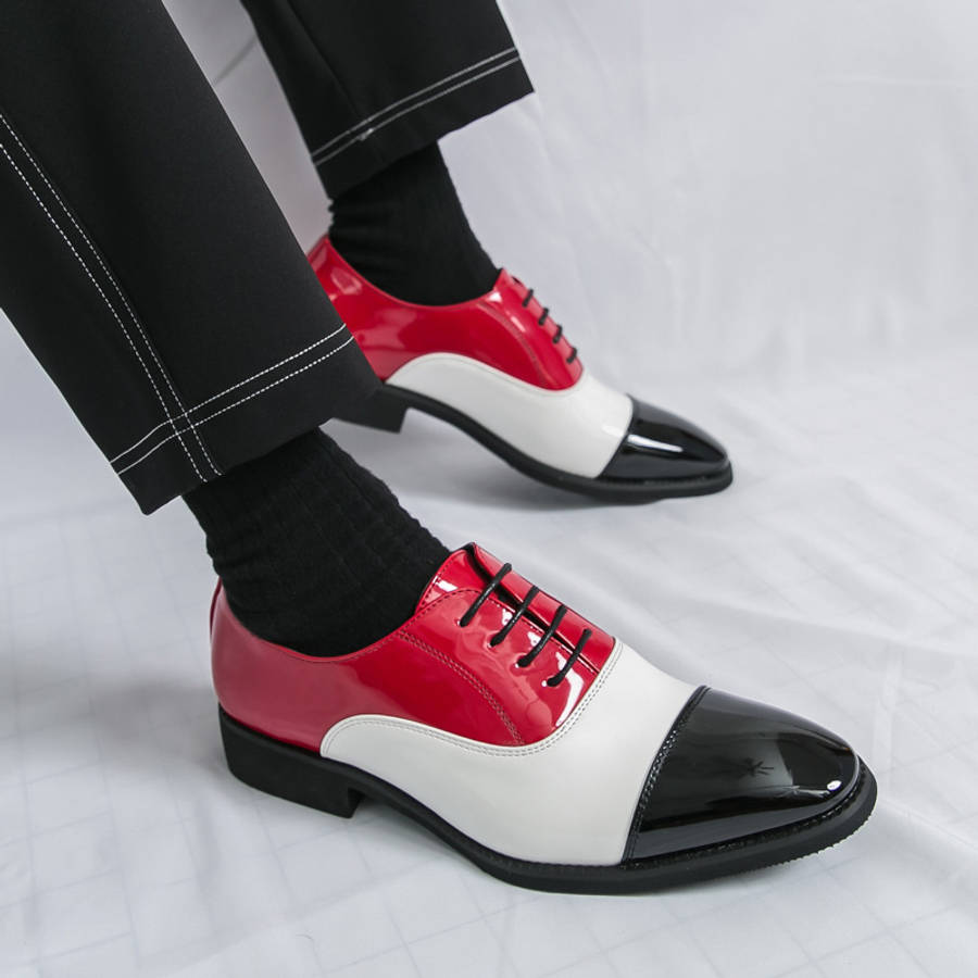 Mens Leather Shoes Color White Blue Sizeuk 6.5