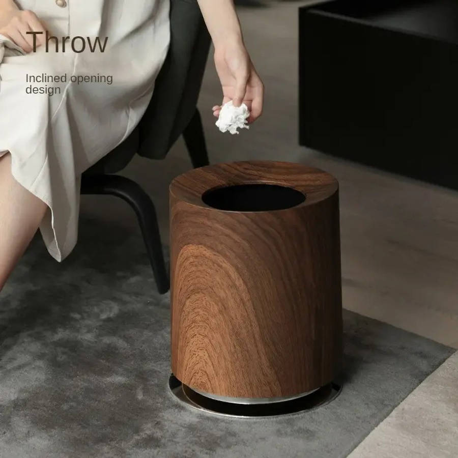 Garbage Can Quantity Wood Grain 2Pcs