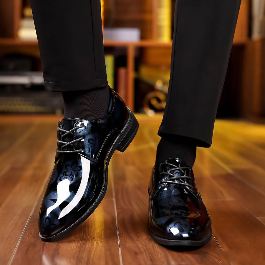 Mens Leather Shoes Color Black Sizeuk 10.5