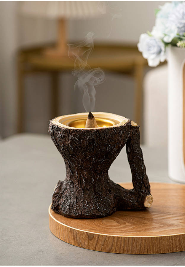 Incense Burner Color  Tree Bark Handle Incense Burner