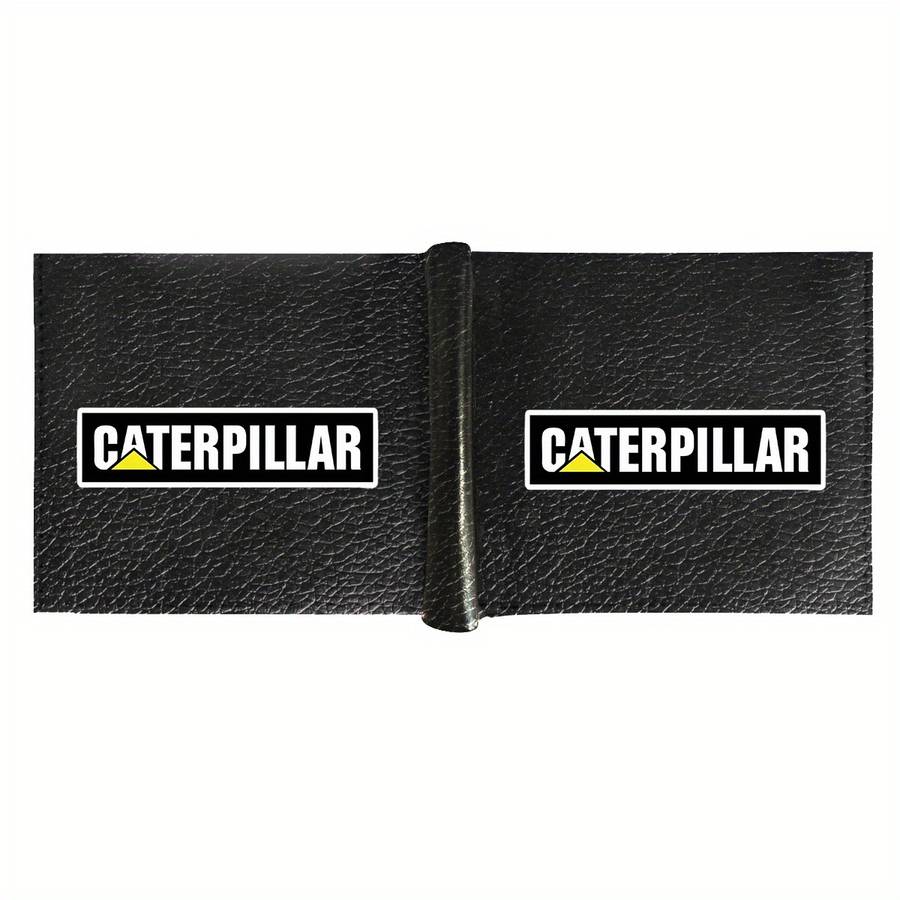 Caterpillar Logo Men'S Faux Leather Walletcasual Style Multifunctional Short Bifold Wit