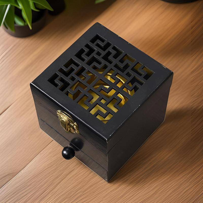 Incense Burner Color  Black Material Wood