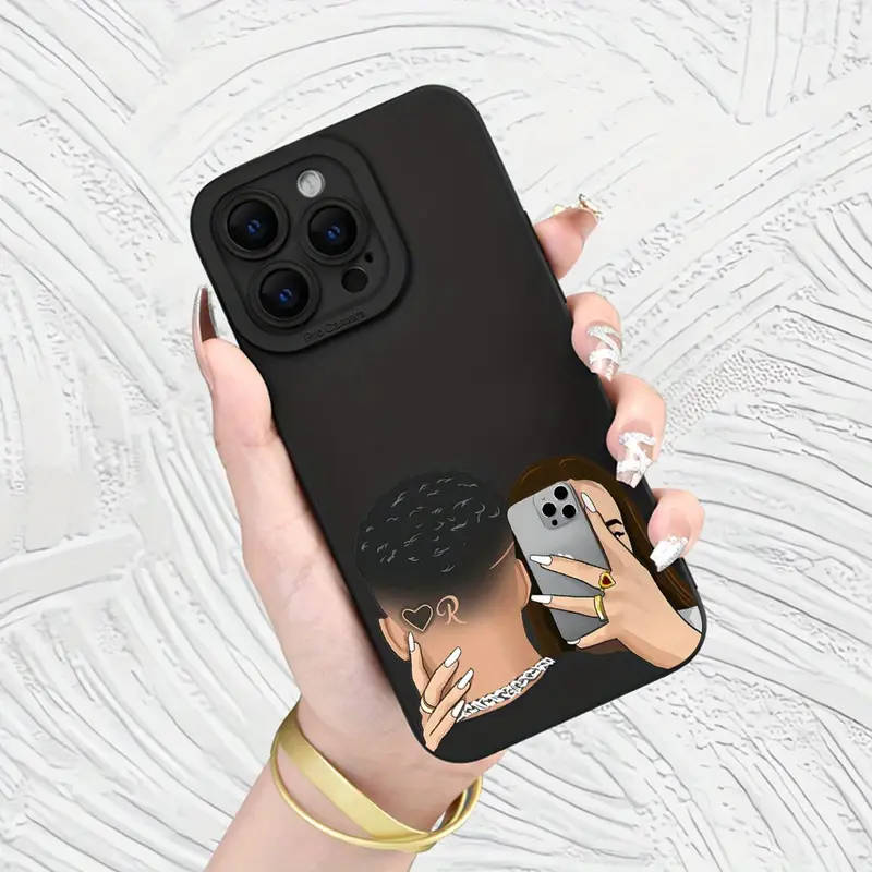 1Pc Black For iPhone 14 Pro Black TPU Phone Case