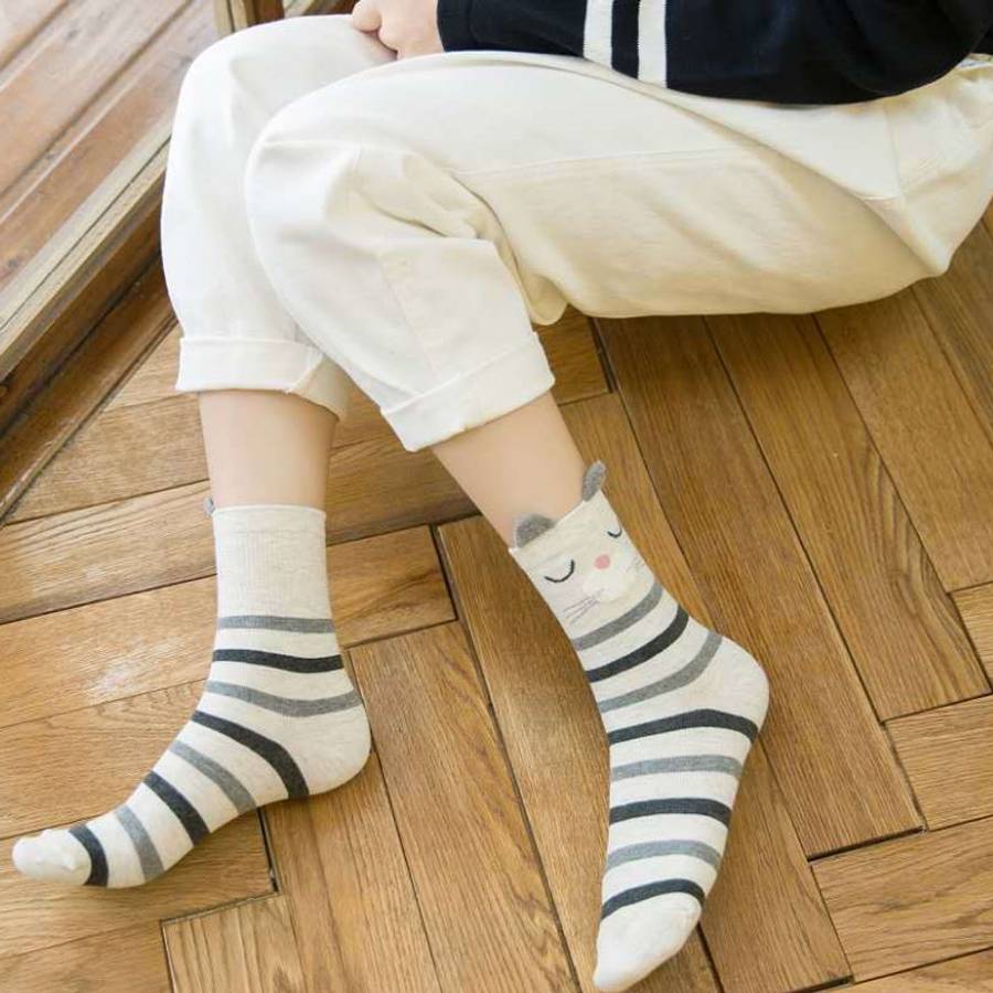 Women S Socks Color 5Pairs Mixed Colors Size Asian Onesize