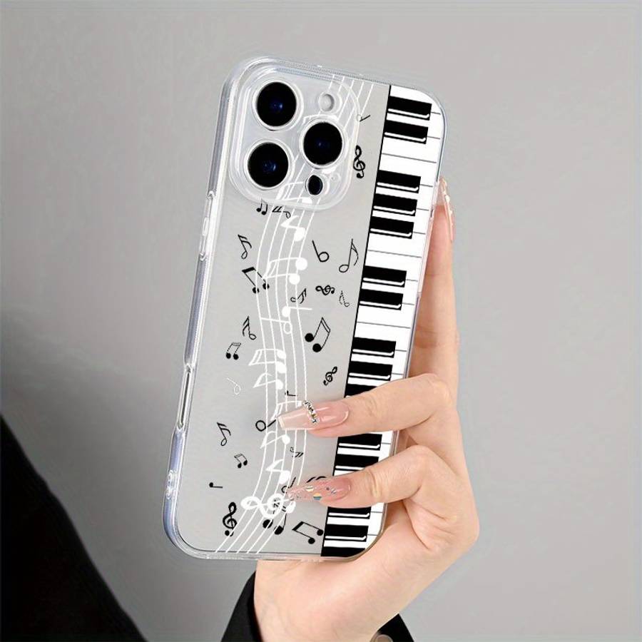 1Pc Transparent For iPhone 13 Mini Piano Sheet Music Phone Case