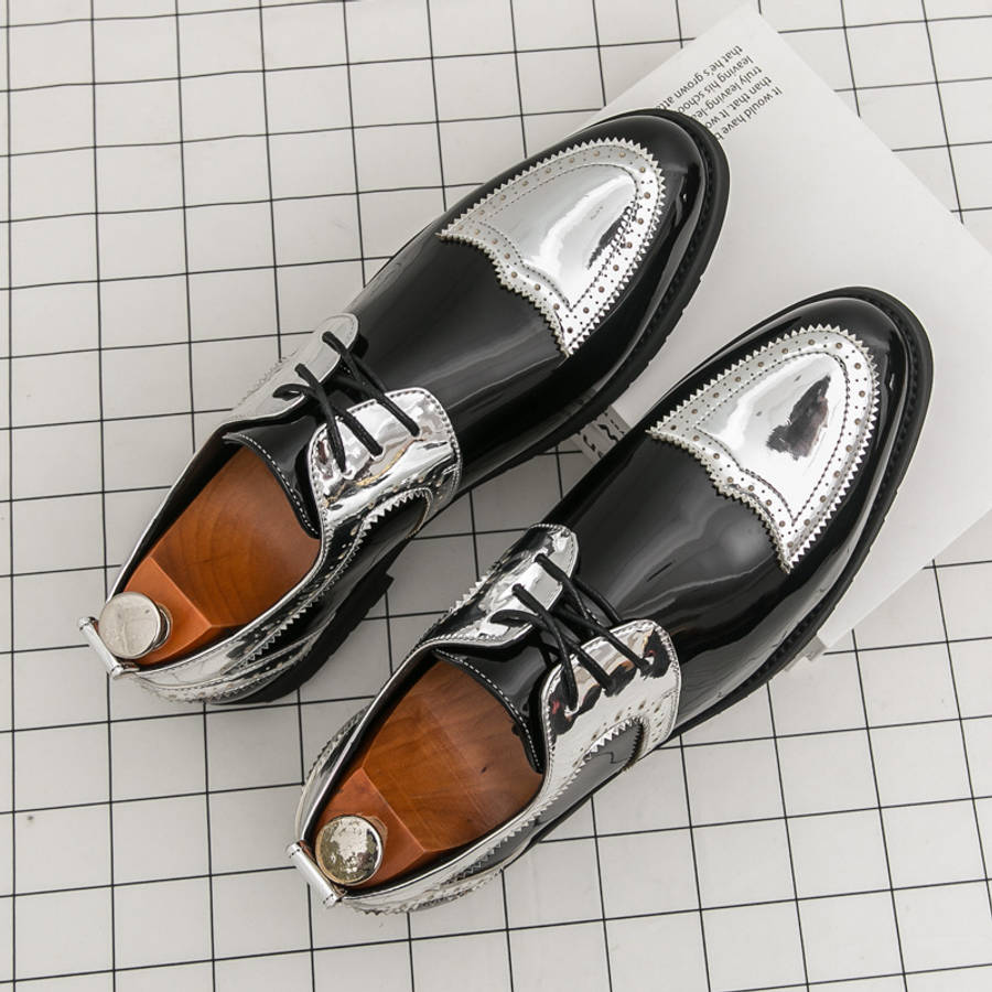 Mens Leather Shoes Color Silvery Sizeuk 10