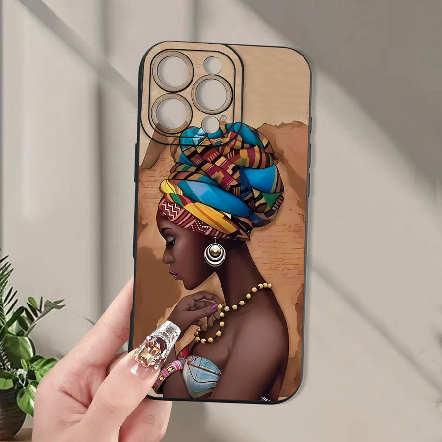 1Pc Black For iPhone XS Max African Girl Phone Case