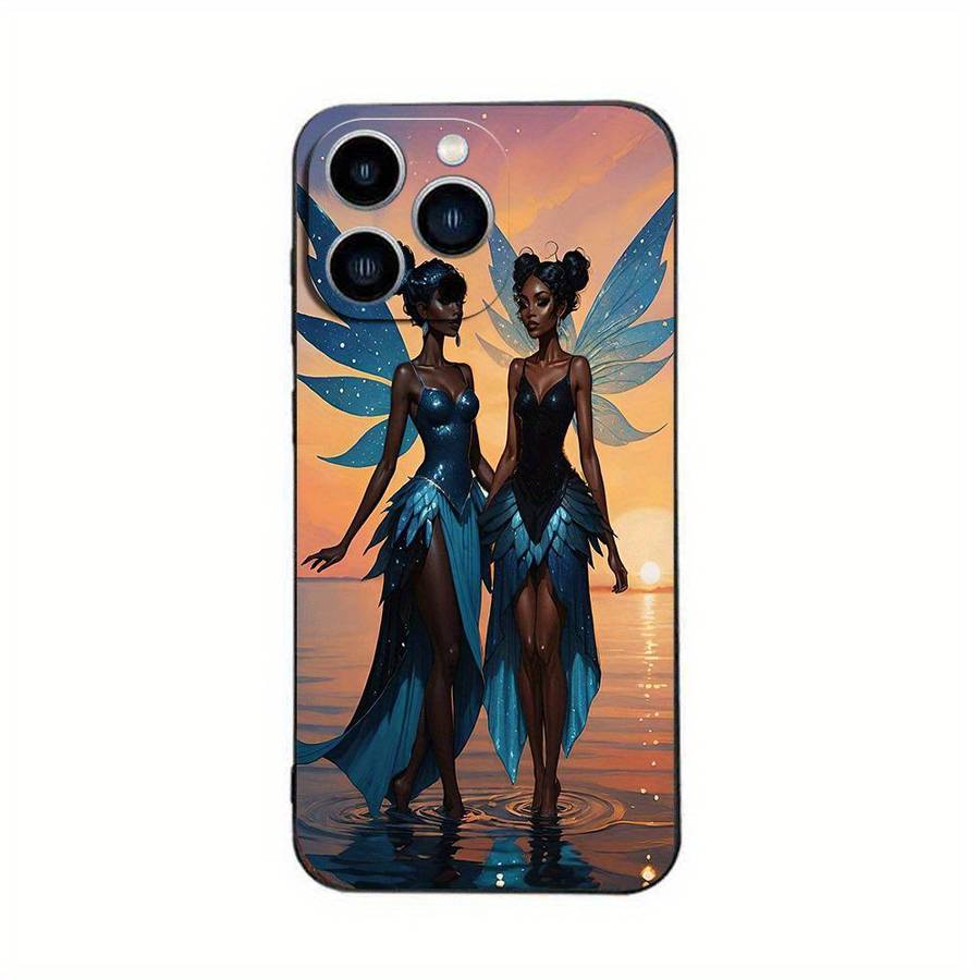 1Pc Black For iPhone 15 Pro Max African Design Phone Case