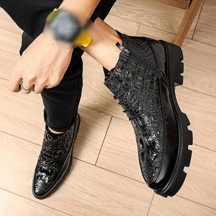 Mens Leather Shoes Color Black Sizeuk 5.5