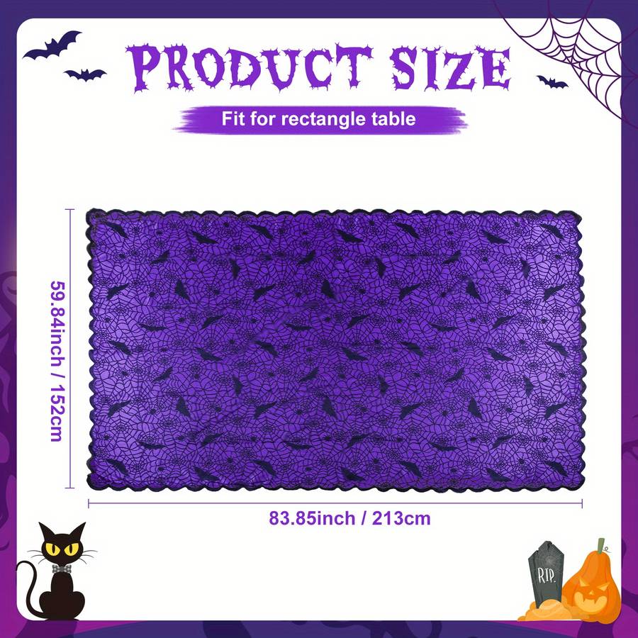 Halloween tablecloth decoration color Black add Purple