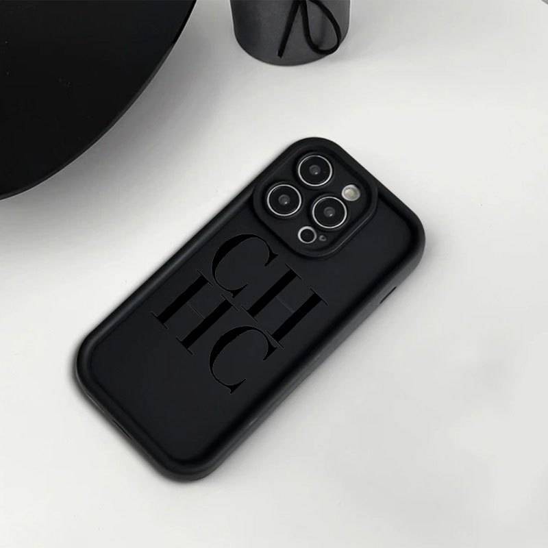 1Pc Black For iPhone X XS Letter Pattern Phone Case