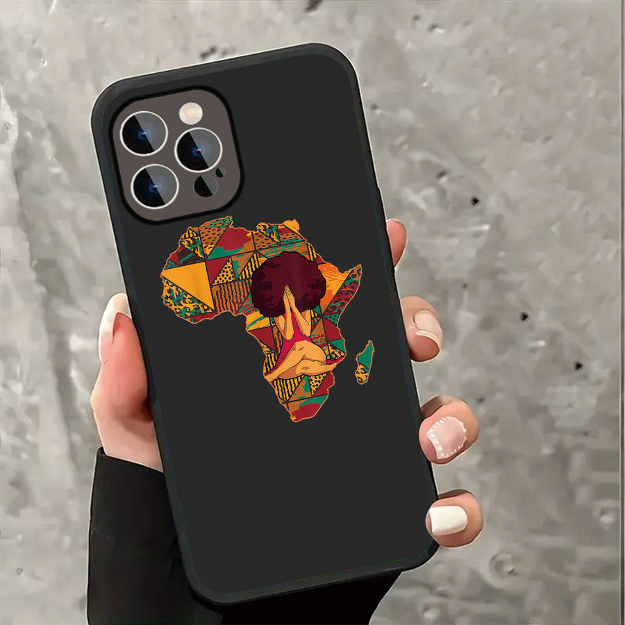 1Pc Black For iPhone 14 African Unity And Meditation Phone Case