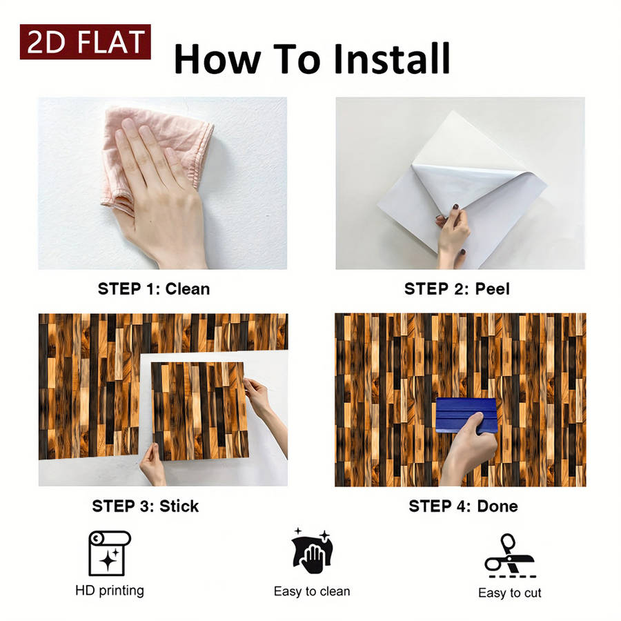Self Adhesive Floor Stickers 5.91X5.91Inch15X15Cm 10Pcs