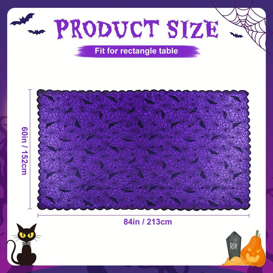 Halloween tablecloth decoration color Black add Purple