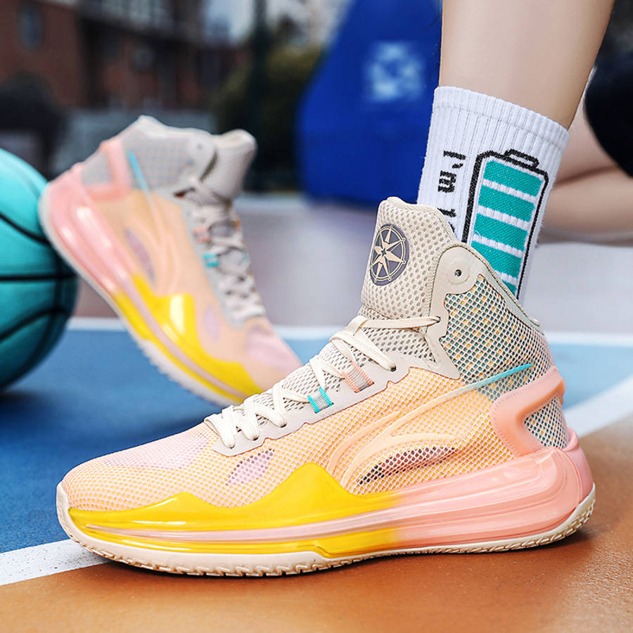 Basketball Shoes Color Fluorescent Milky Yellow Sizeuk 6