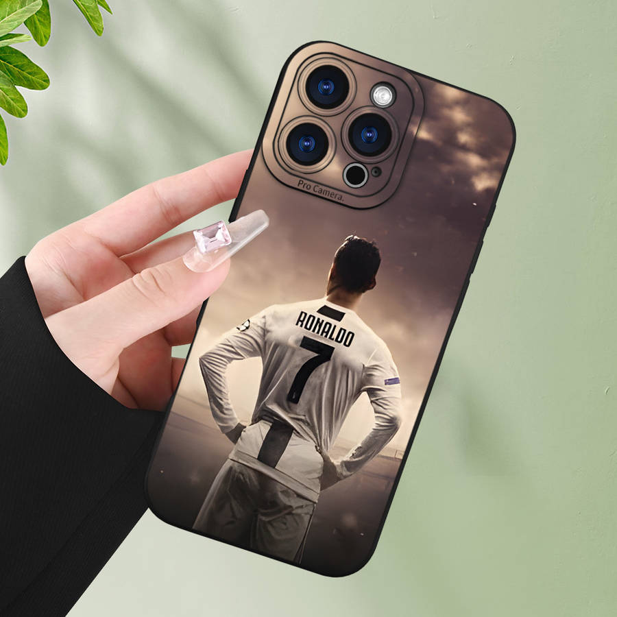 1Pc Black For iPhone 15 Pro Max Cristiano Ronaldo Phone Case