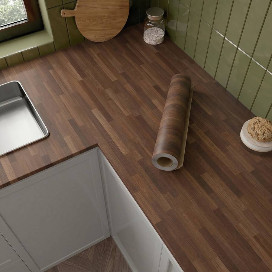 Self Adhesive Floor Stickers Parquet Walnut 40Cm*100Cm