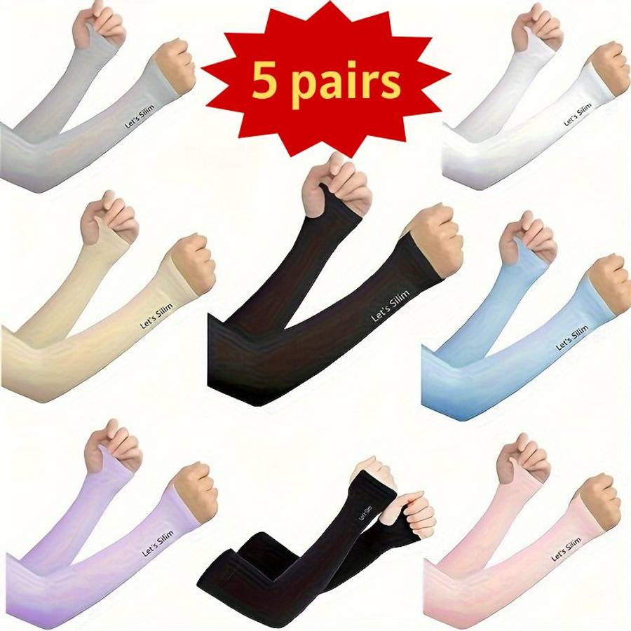 Sunscreen Sleeves Color Random Color 5 Pairs