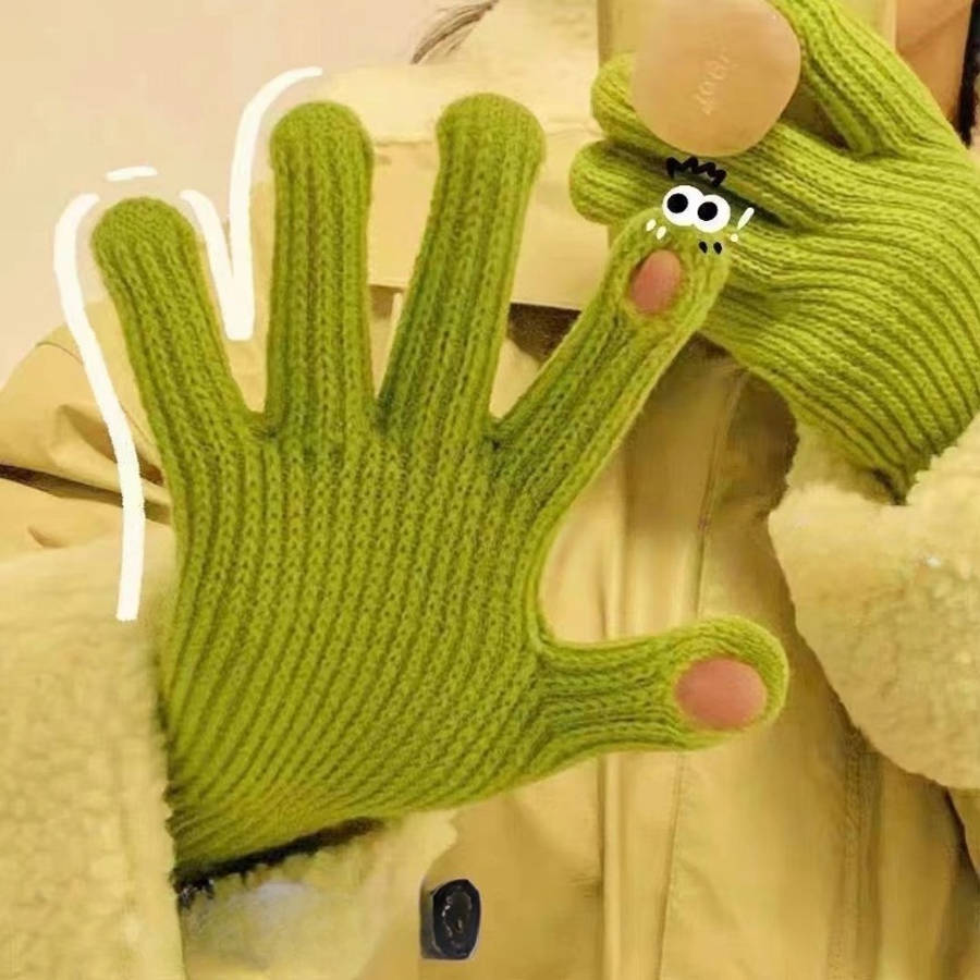 Gloves Color Green Sugar Beans