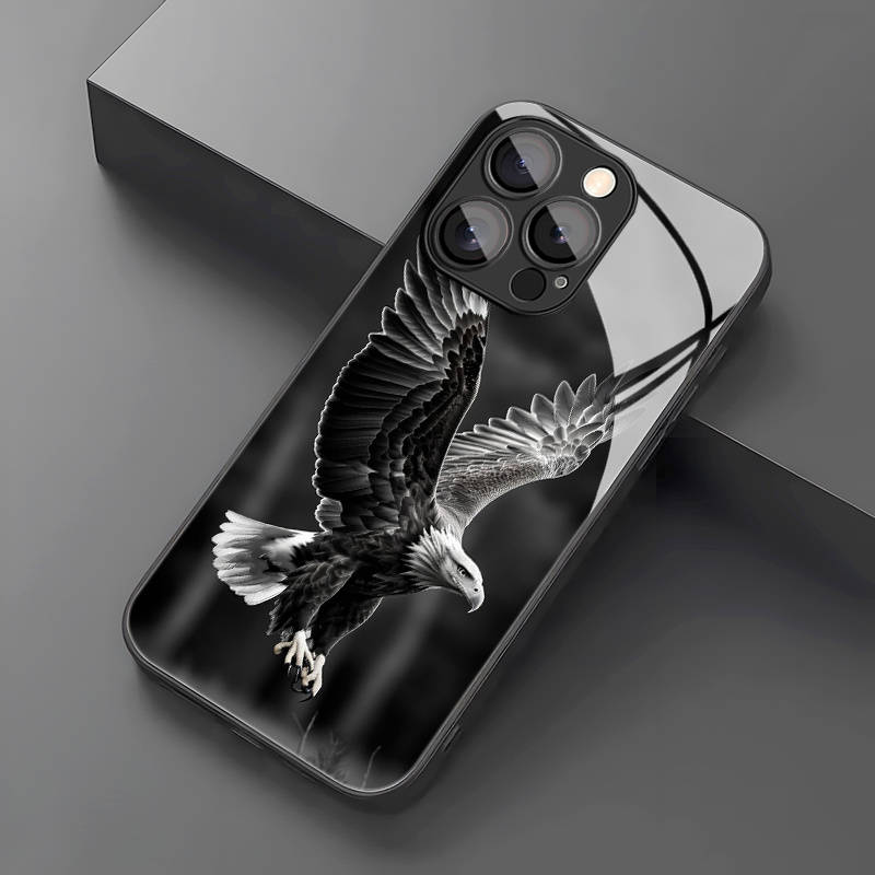 1Pc Mixed Color  For iPhone 12 Pro Max Black Eagle Pattern Phone Case