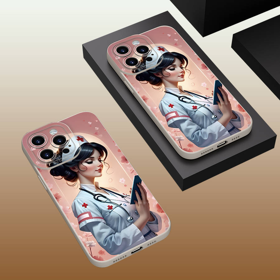 1Pc Ivory White For iPhone XR Nurse Themed Phone Case