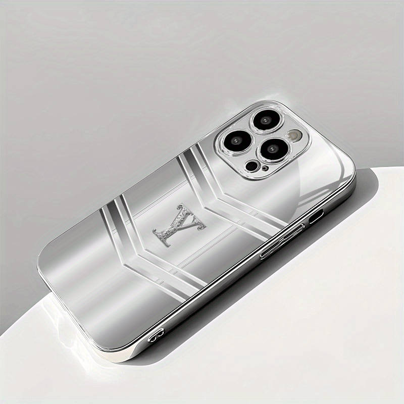 1Pc Silvery For iPhone 16 Plus Business Men Letter Y Phone Case