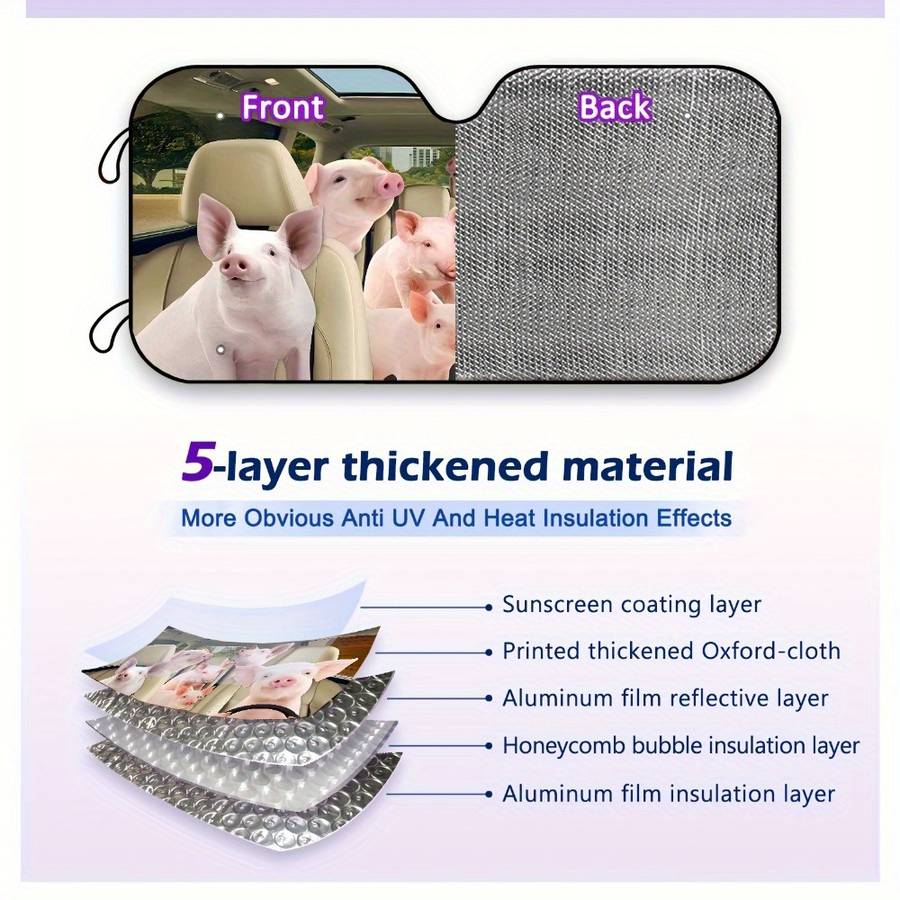 Car Sun Shades Items Pig Family