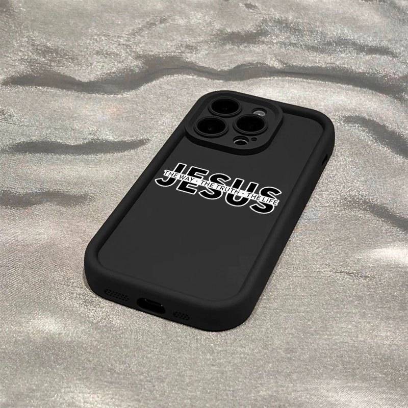1Pc Black For iPhone 12 Pro Max Jesus Design Phone Case
