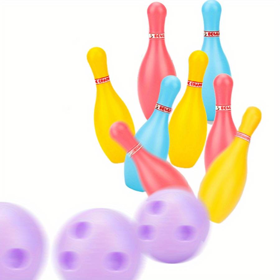 12Pcs Set Mini Plastic Bowling Toy Set 10 Pins 2 Balls Beginner Friendly Indoor