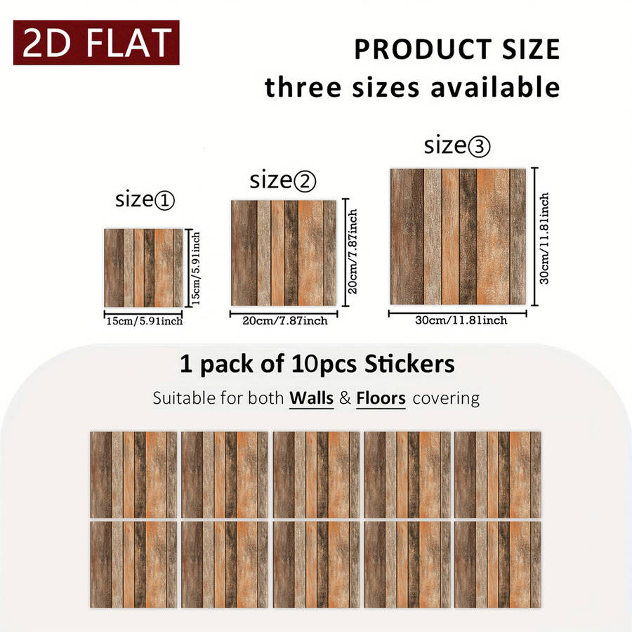 Self Adhesive Floor Stickers 5.91X5.91Inch15X15Cm 10Pcs