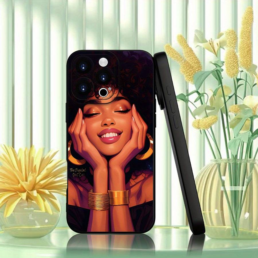 1Pc Black For iPhone XS Max African-Themed Girl Phone Case