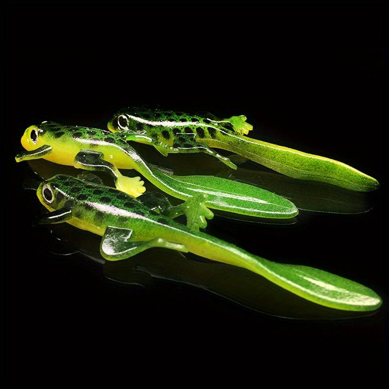 3pcs Bright Lizard-shaped Silicone Soft Baits Suitable for Freshwater and Saltwater Fishing