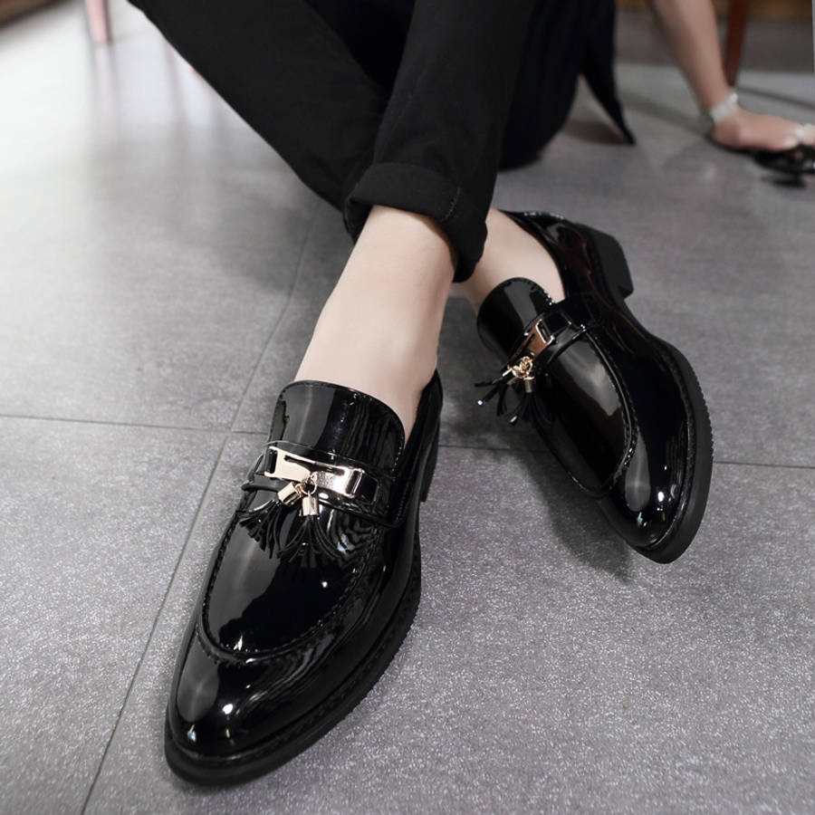 Mens Leather Shoes Color Black Sizeuk 5.5