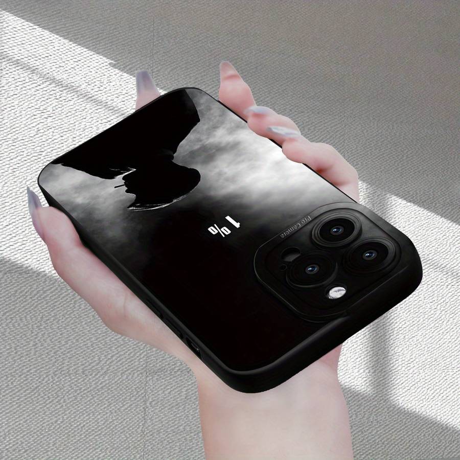 1Pc Black For iPhone 13 Mini Gentleman Pattern Phone Case