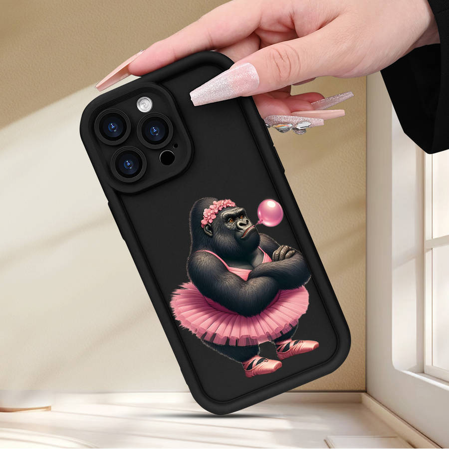 1Pc Black For iPhone SE Dancing Gorilla Phone Case