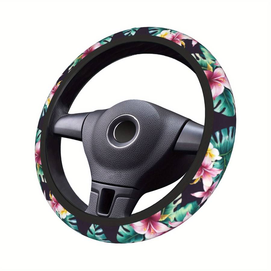 Car Steering Wheel Cover Black Size One Size