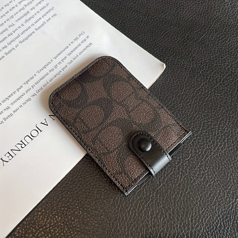 1pc Women's Slim Credit Card Holder WalletMulti-Slot Organizer with Secure Snap Closure Compact