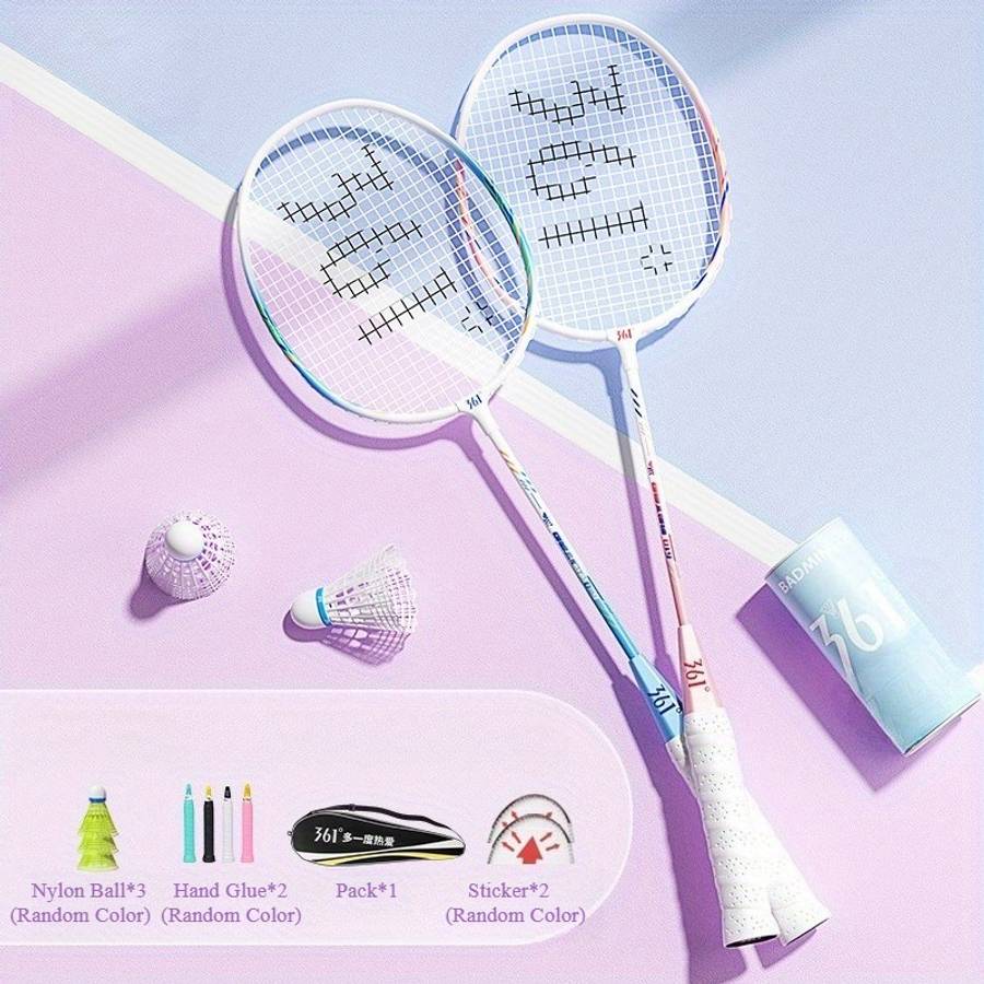 Badminton Racket Color 775 Blue Purple  Pink Green  Free 6Piece Set