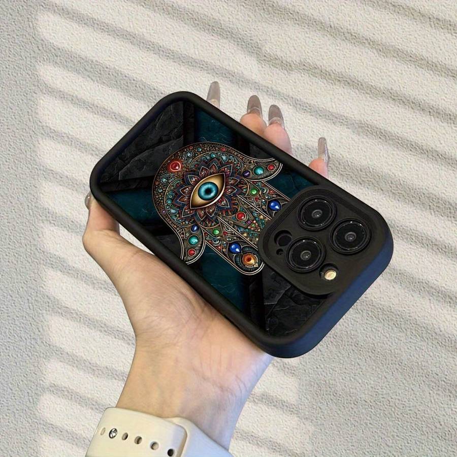 1Pc Black For iPhone 11 Pro Max Evil Eye Retro Cartoon Phone Case