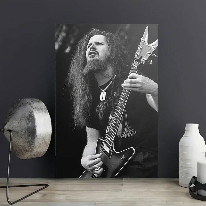 1pc  Unframed Canvas Print Poster Dimebag Darrel Classic Rock Wall Art Black White Guitaris