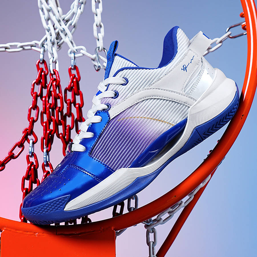 Basketball Shoes Color White Blue Sizeuk 5