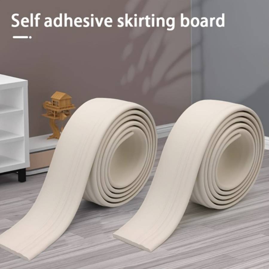 Skirting Board 118.11 Inches * 2.36 Inches 5 Meters * 6 Centimeters Style Elegant White