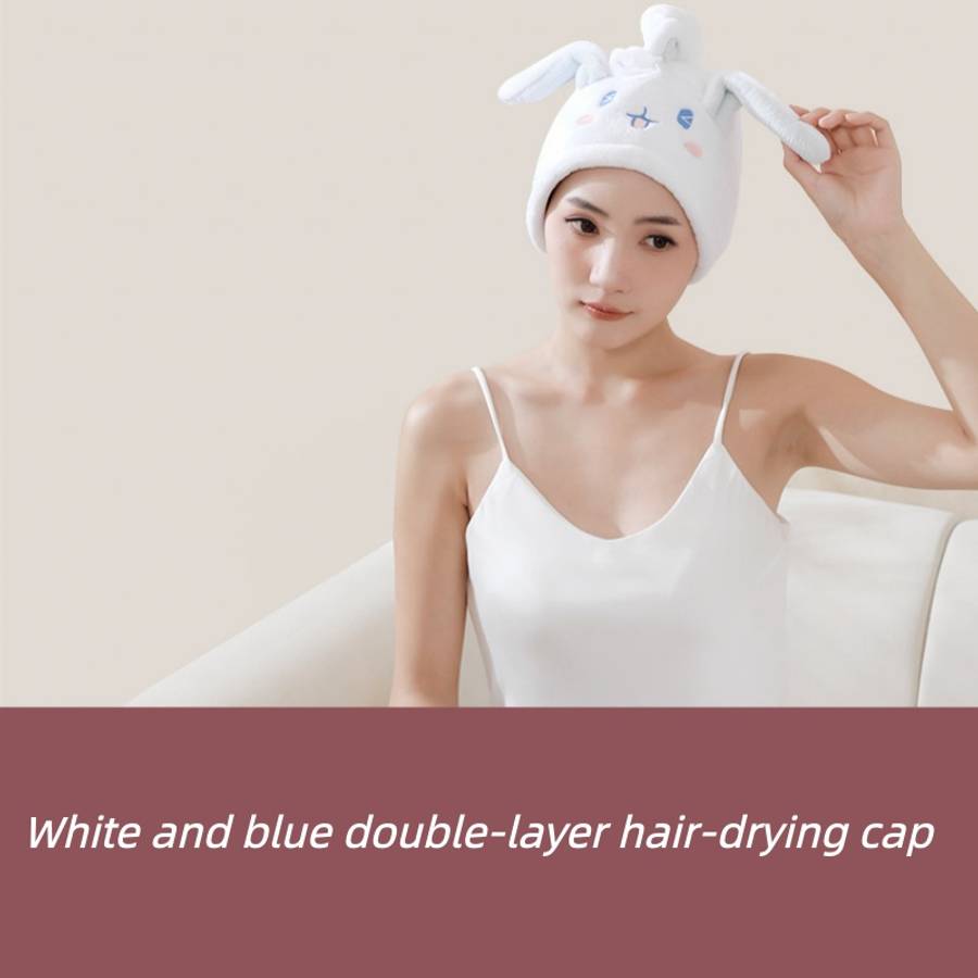 Hair Turban White Blue Weight Doublelayered And Thick.