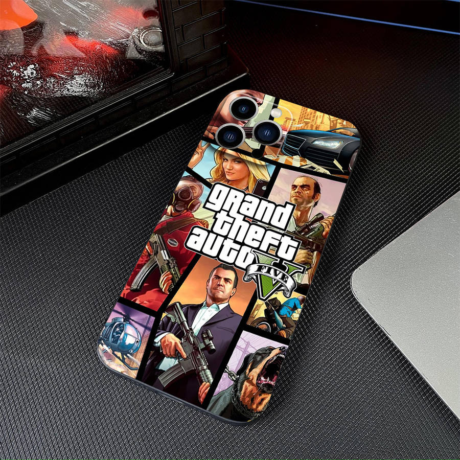 1Pc Black For iPhone 11 GTA5 Simple Thickened Phone Case