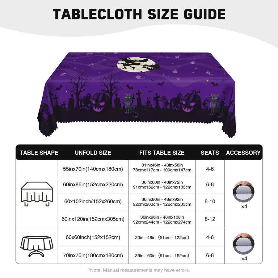 Halloween tablecloth decoration size 60x86in or 152x220cm Rectangle