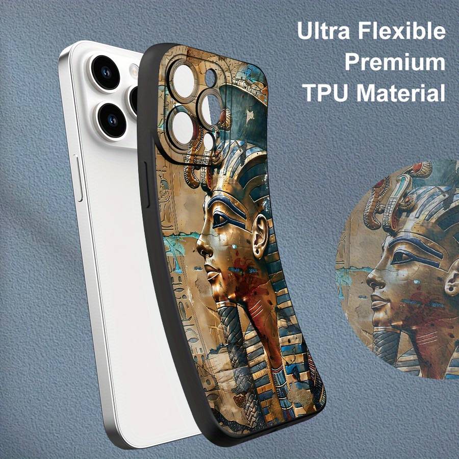 1Pc Black For iPhone XR Egyptian Pharaoh Phone Case
